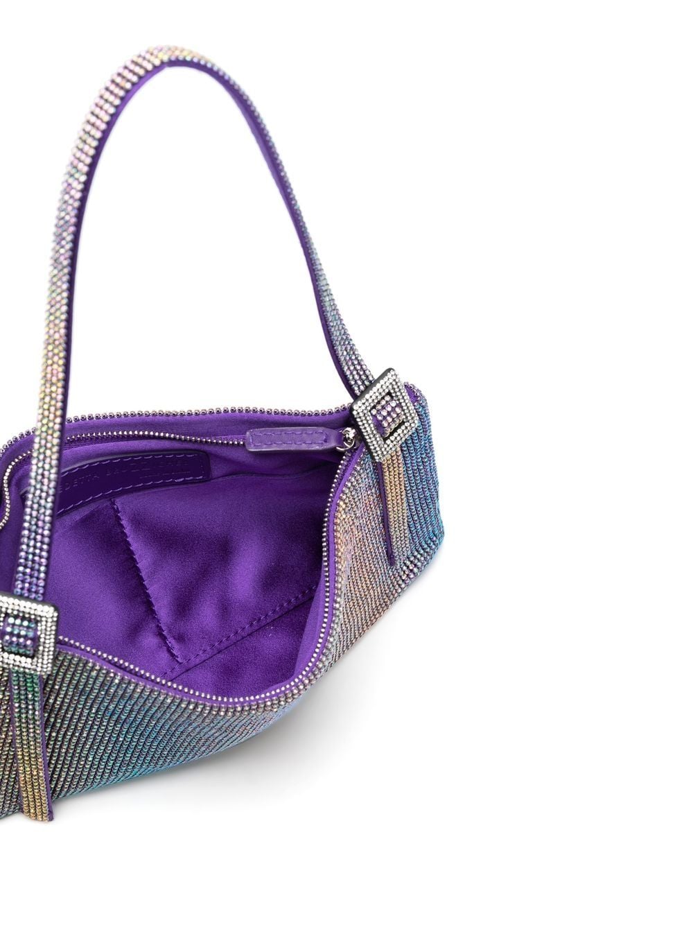 Shop Benedetta Bruzziches Rhinestone-embellished Shoulder Bag In Violett