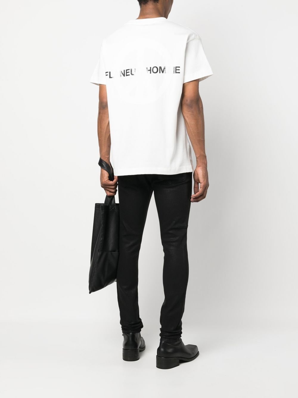 Flaneur Homme T-shirt met geborduurd logo - Wit