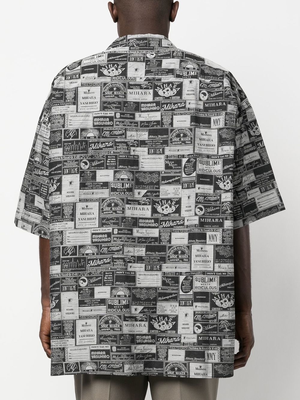 Shop Miharayasuhiro Graphic-print Short-sleeve Shirt In Schwarz