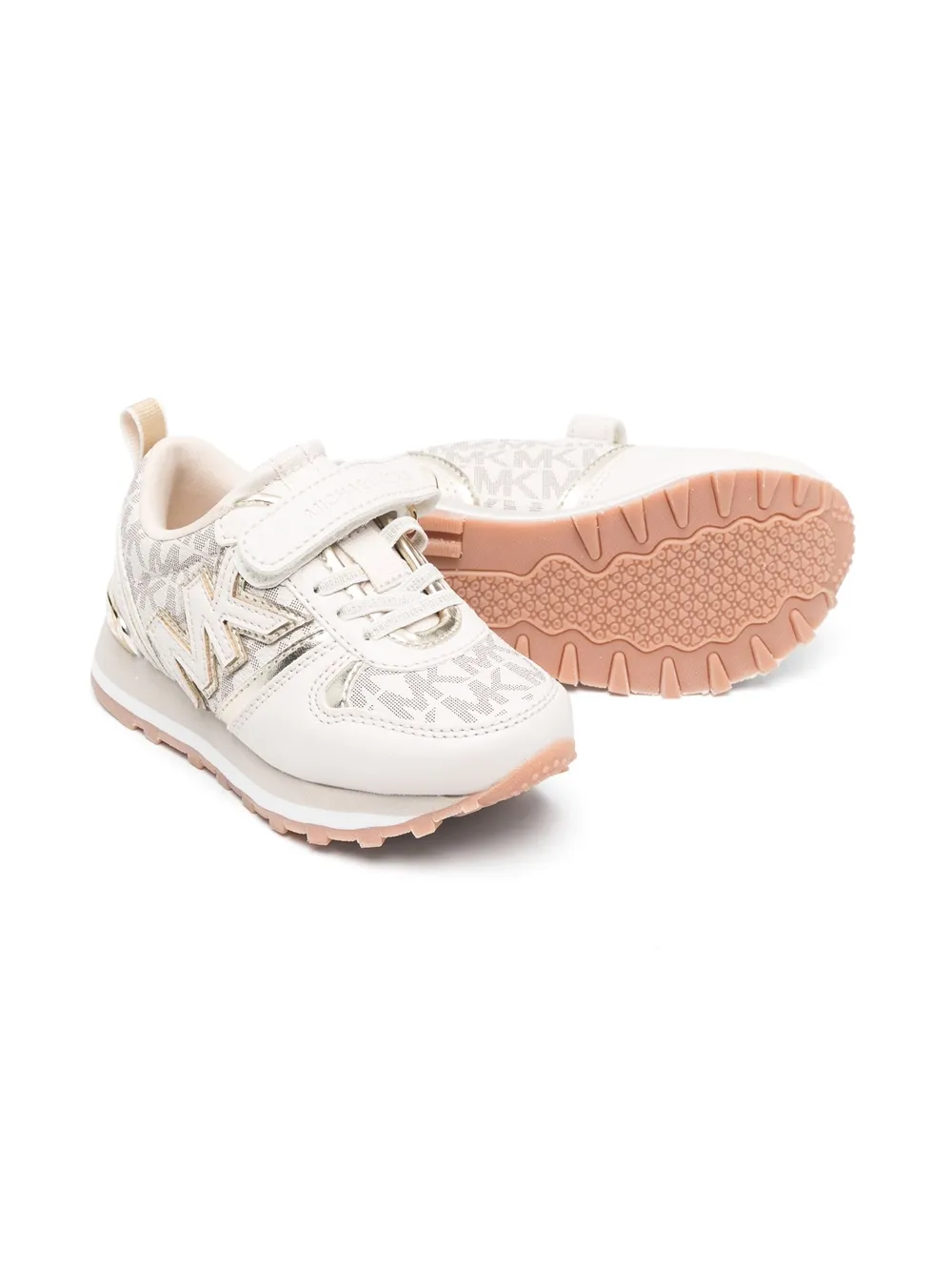 Michael Kors Kids Sneakers met logoprint - Beige