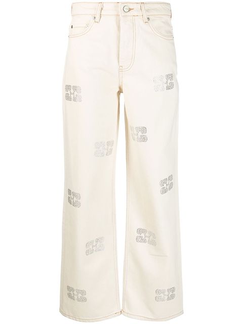 GANNI Sparkle Izey straight-leg jeans