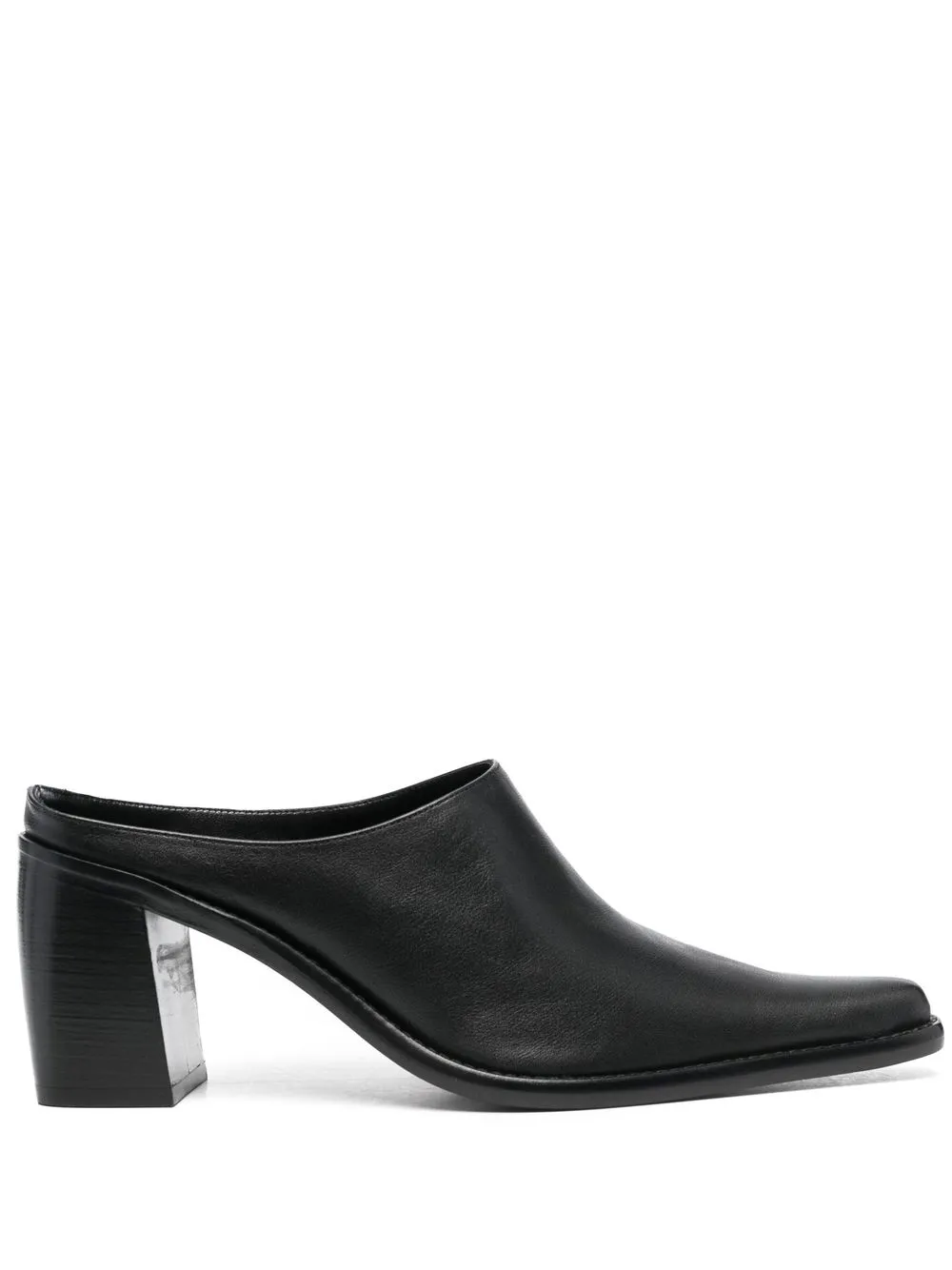 

BY FAR Nef 75mm leather mules - Negro