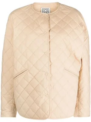 Cream quilted outlet jacket