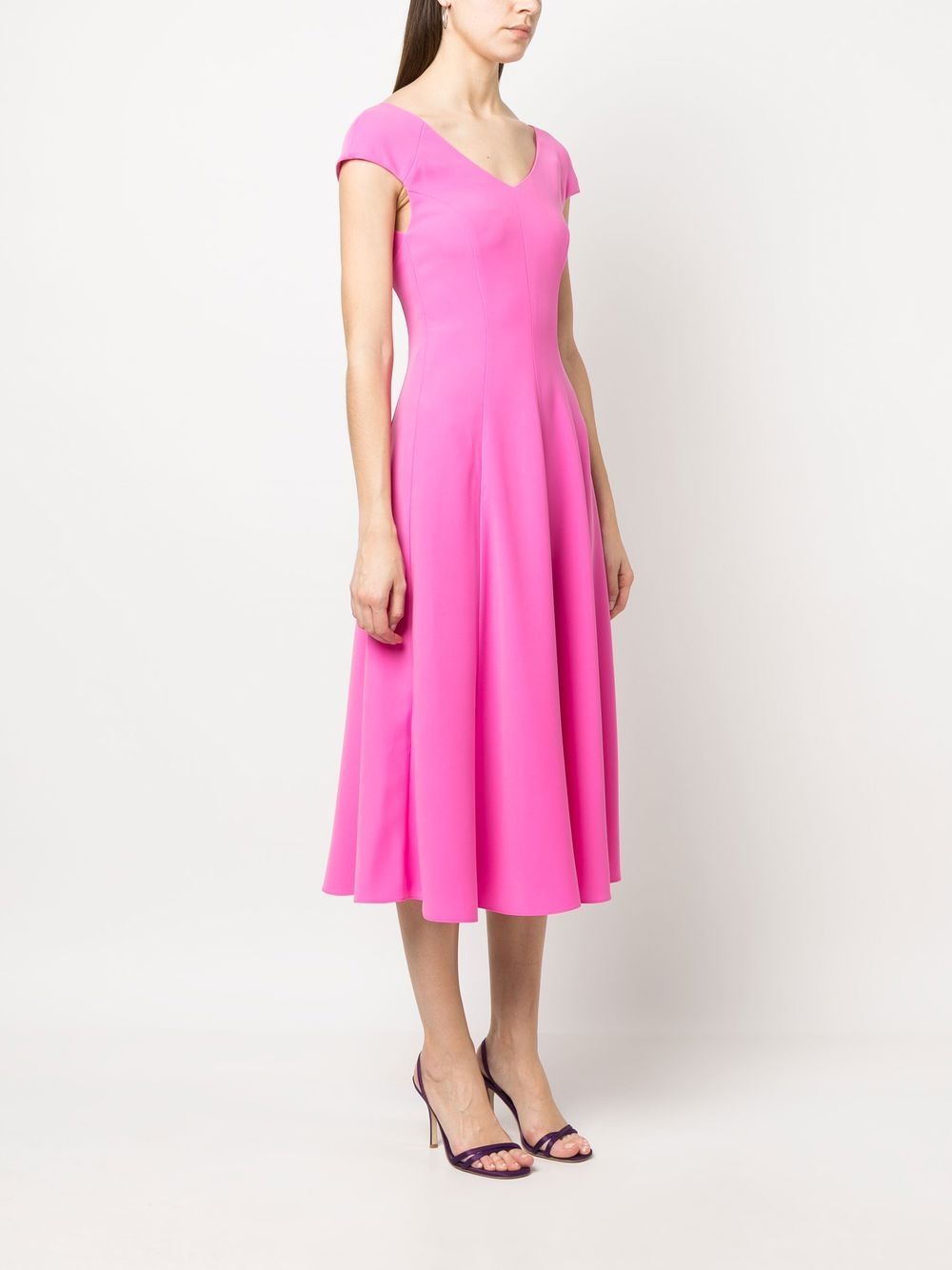 Shop Emporio Armani Cut Out-back Midi Dress In Rosa