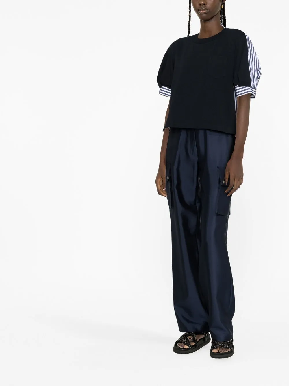 sacai Gelaagd T-shirt - Blauw