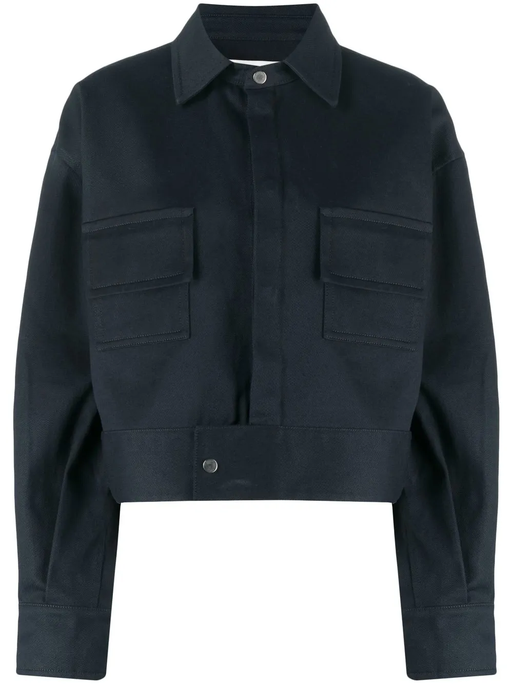 

SA SU PHI pleat-detail oversized shirt jacket - Blue