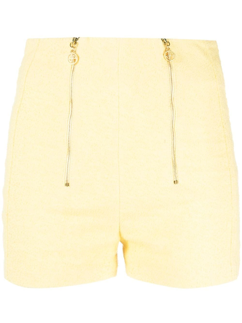 Shop Patou Double Zip Fastening Tailored Shorts In Gelb