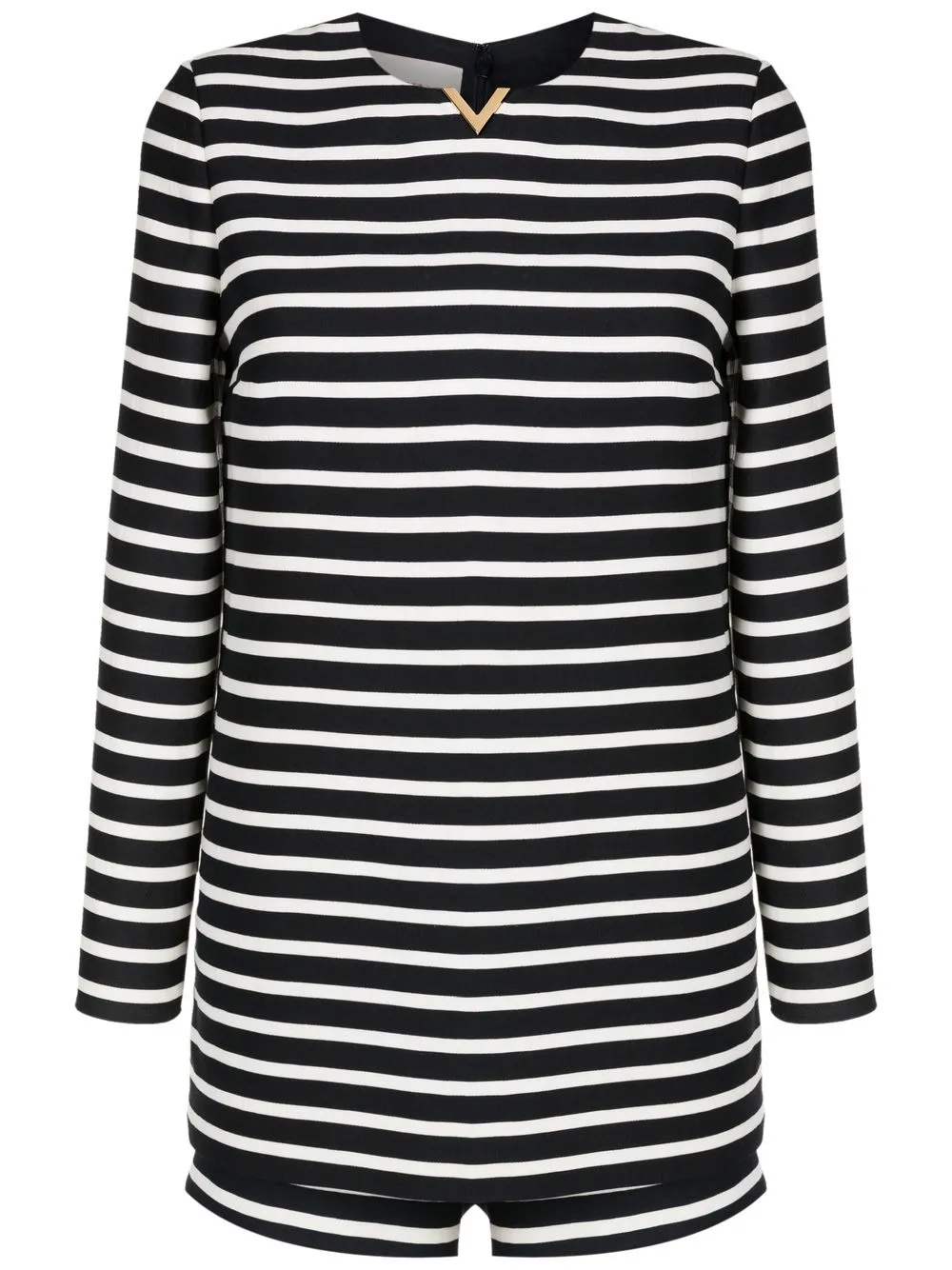 Valentino Playsuit Mit Logo-schild In Black