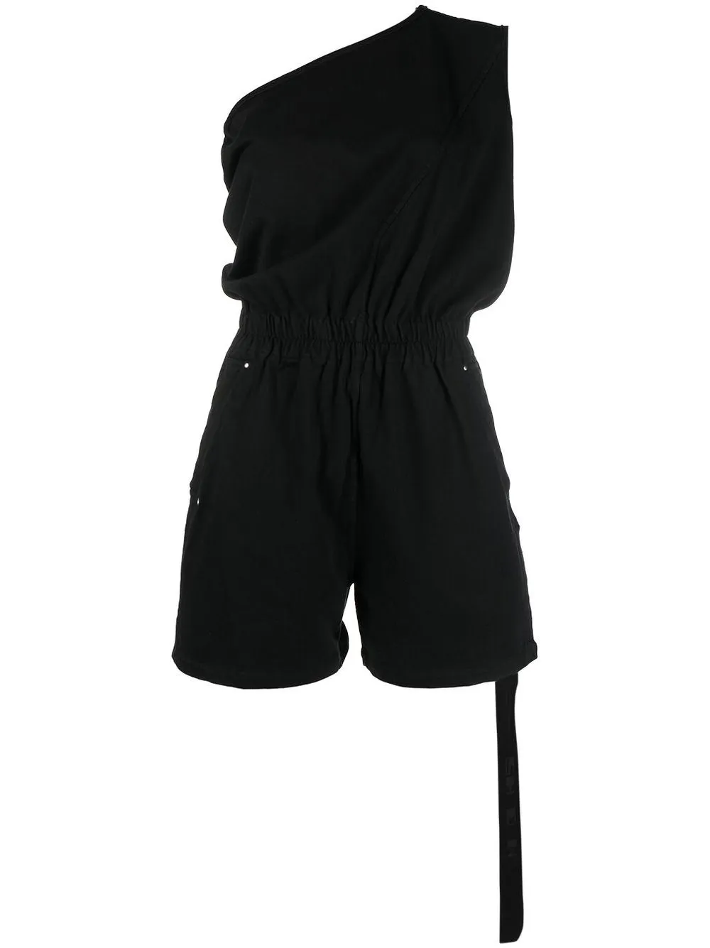 

Rick Owens DRKSHDW Anthena one-shoulder playsuit - Black