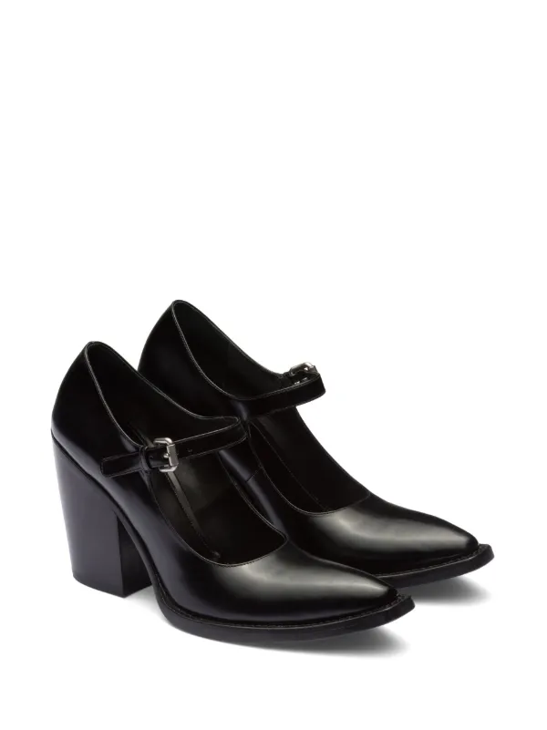 Prada レザーローファー | ブラック | FARFETCH JP