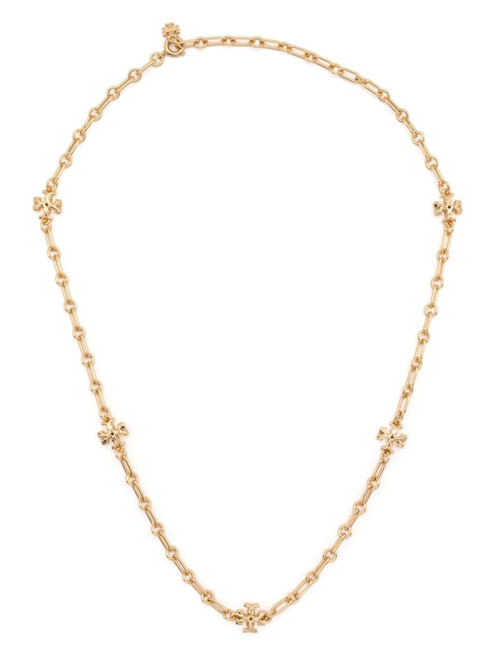 Shop Tory Burch Roxanne Beaded Necklace In Gold