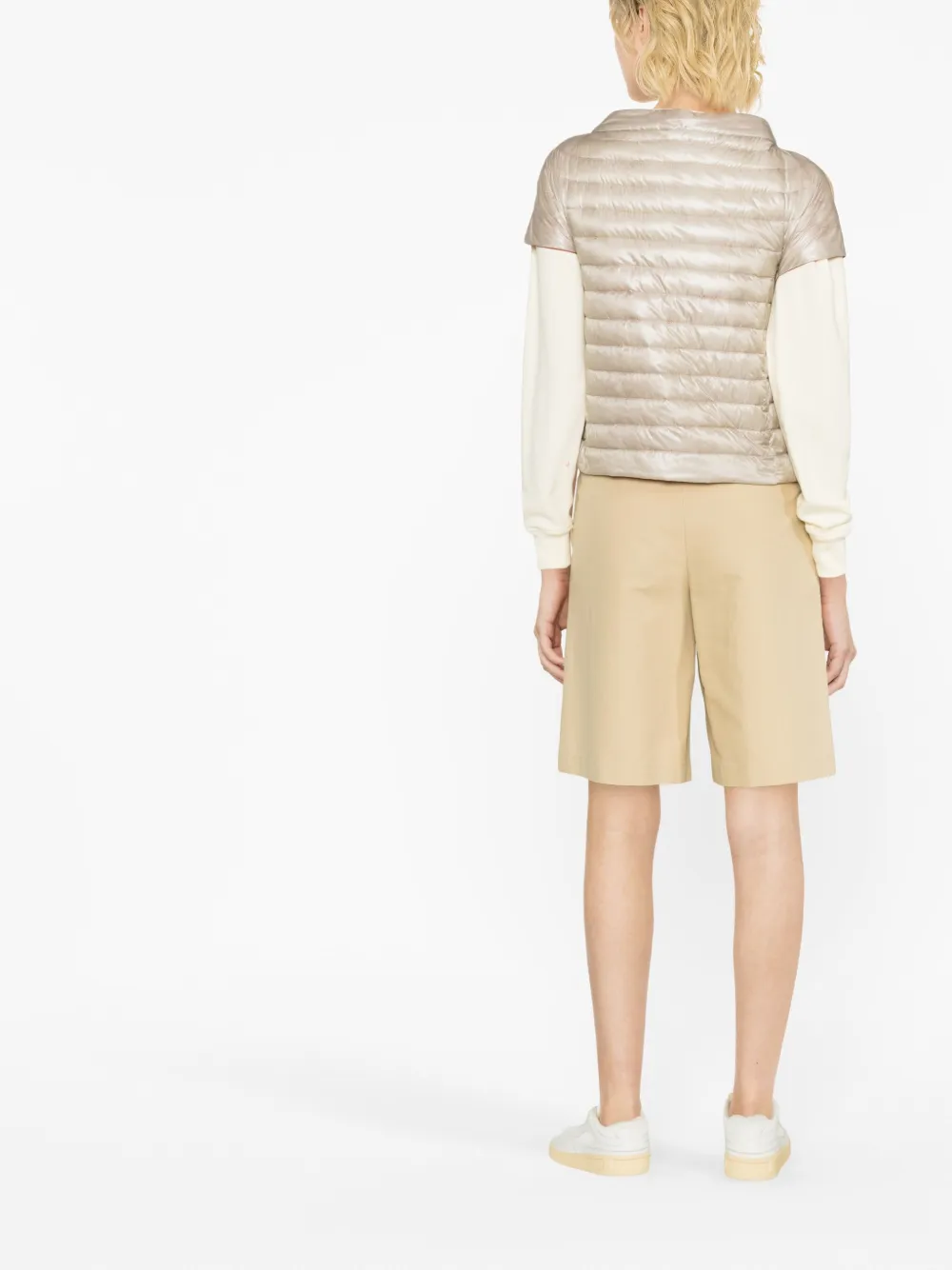 Herno Padded Short-sleeve Jacket In Neutrals