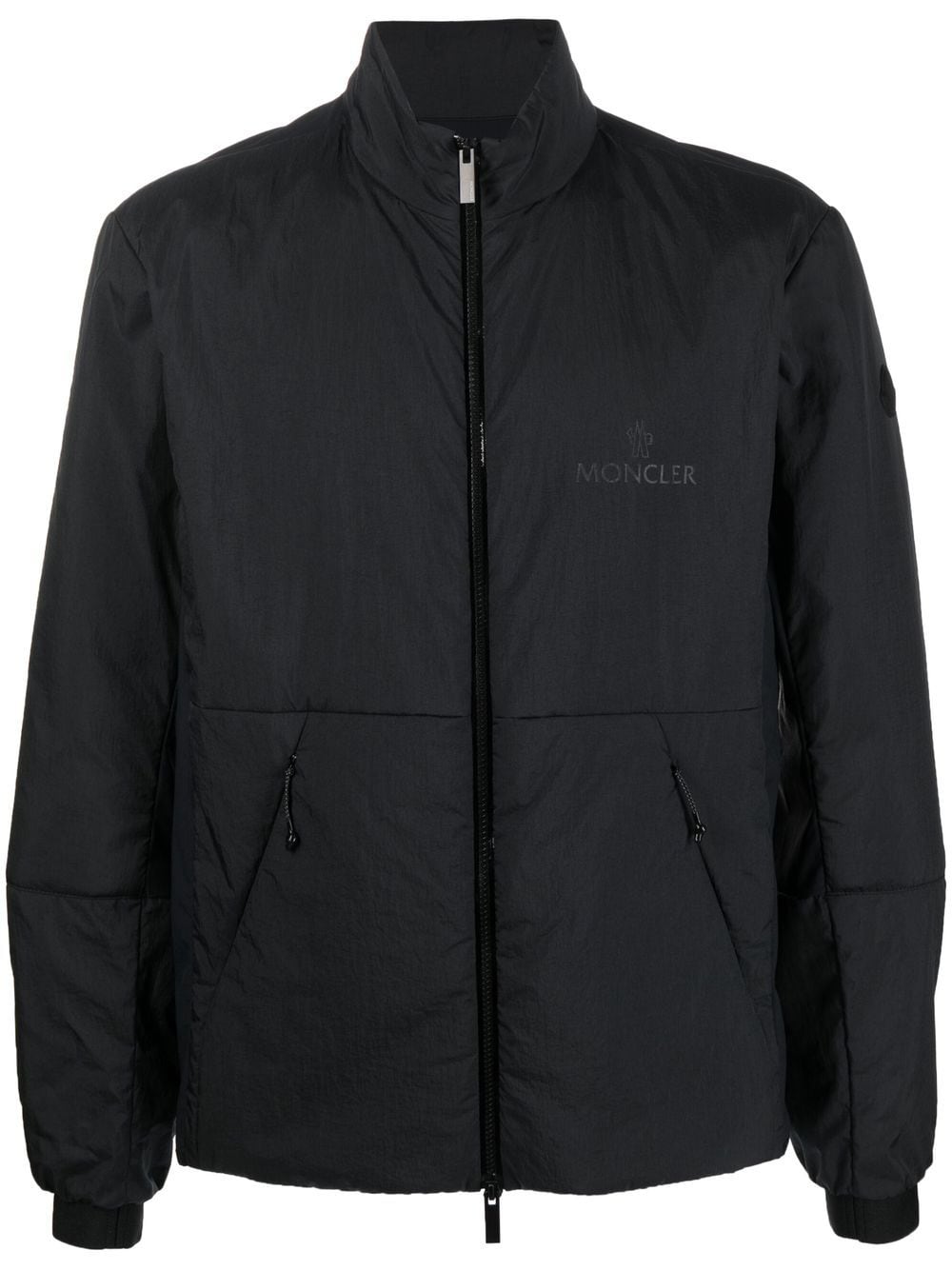 Moncler Logo-print Bomber Jacket In Black
