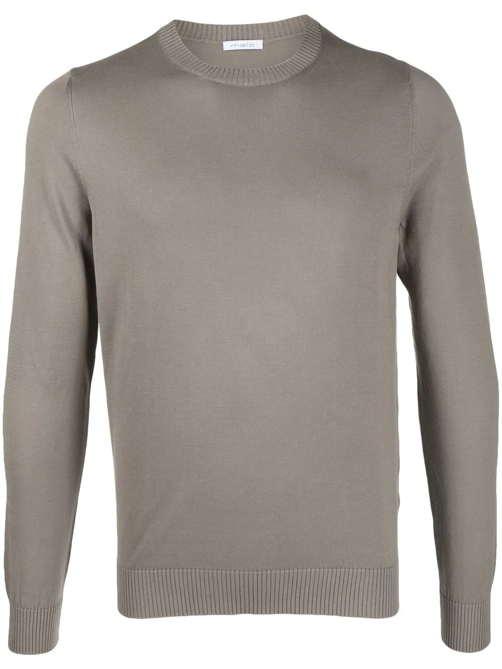 

Malo ribbed-trim cotton jumper - Grey