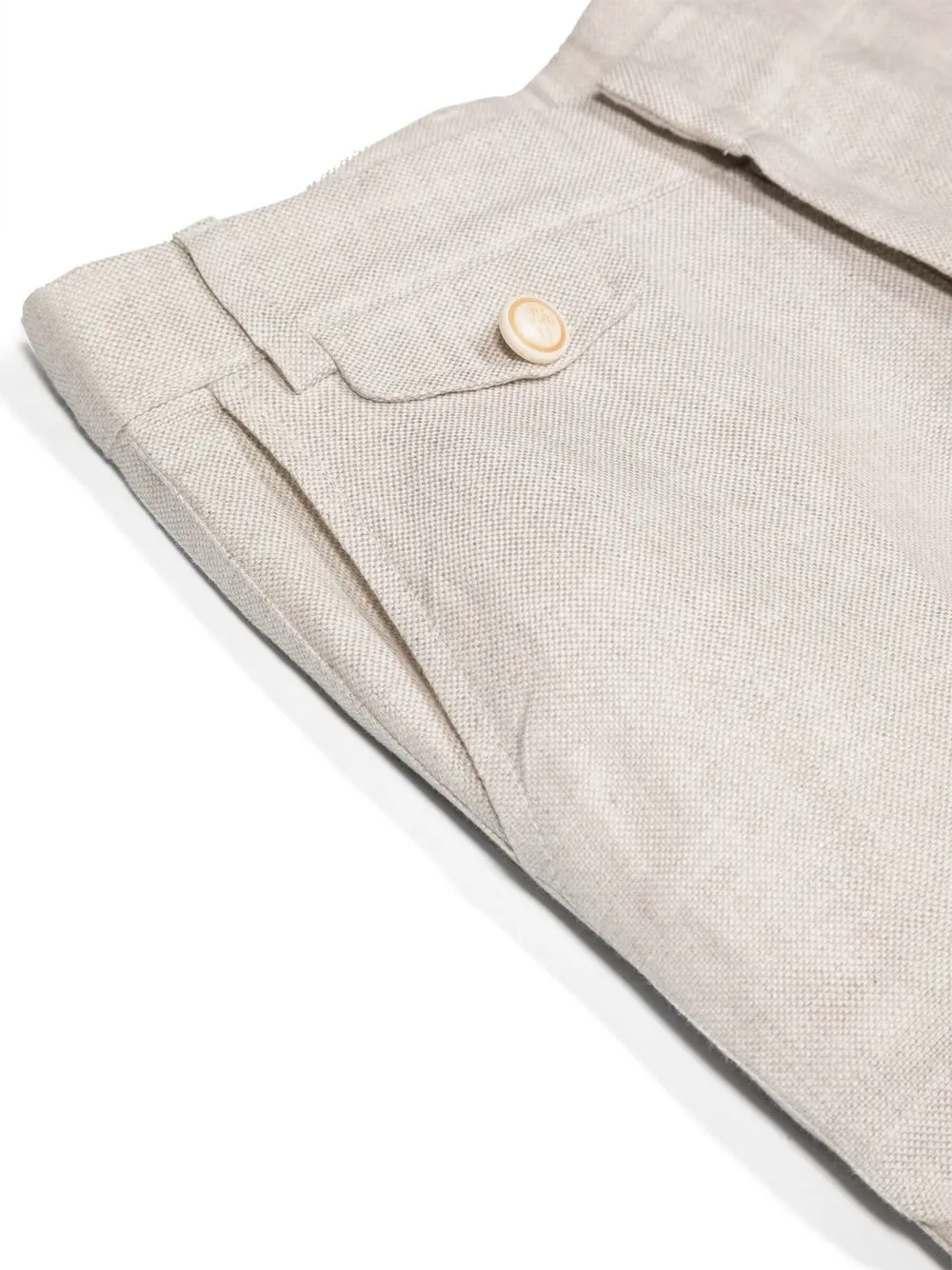 Eleventy Slim-fit Linen Trousers In Neutrals