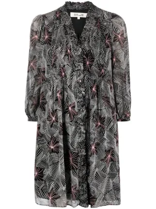 DVF Diane Von Furstenberg Layla Mini Dress | Black | FARFETCH