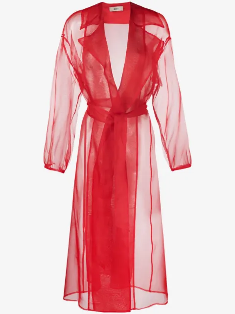 Herno sheer belted silk coat