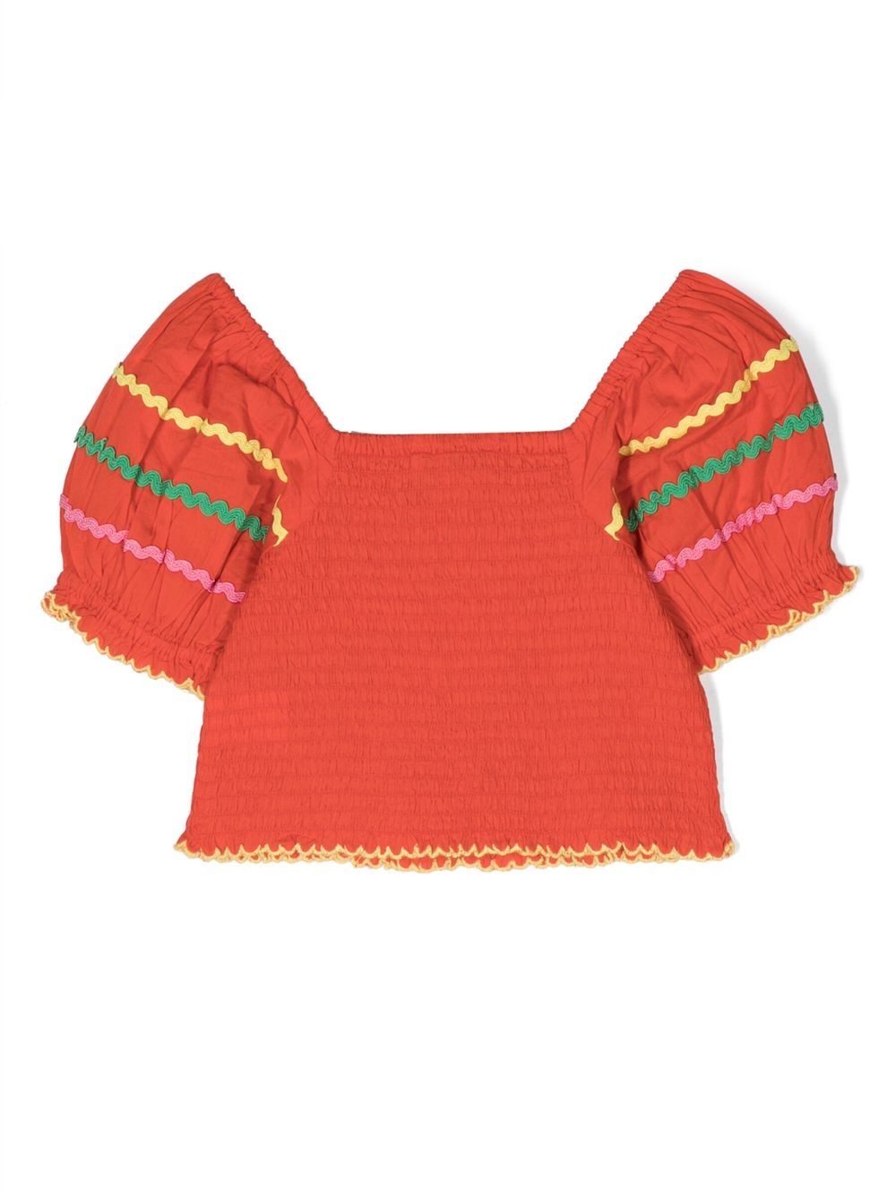 Stella McCartney Kids shirred-detail short-sleeve top