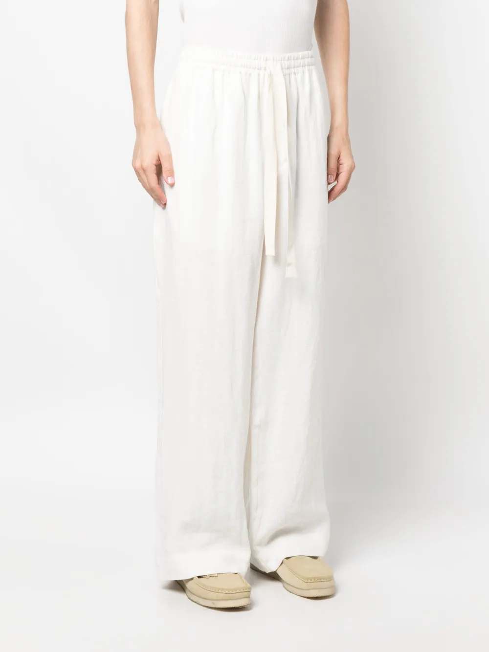  Commas Mid-rise Wid-leg Trousers - White 