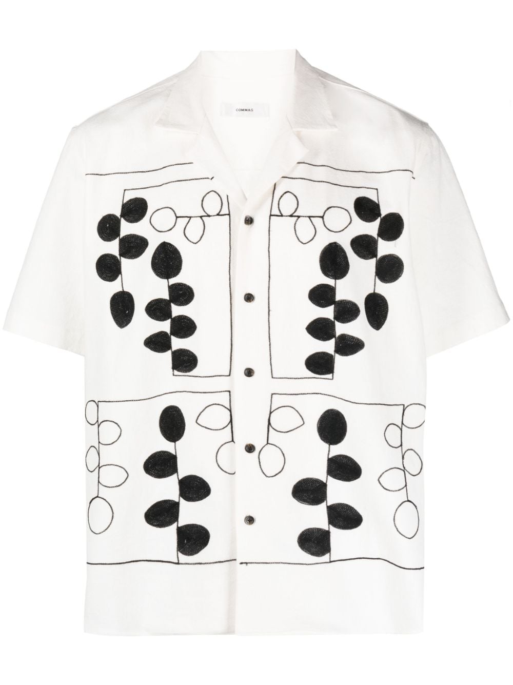 COMMAS graphic-embroidered short-sleeve shirt - White