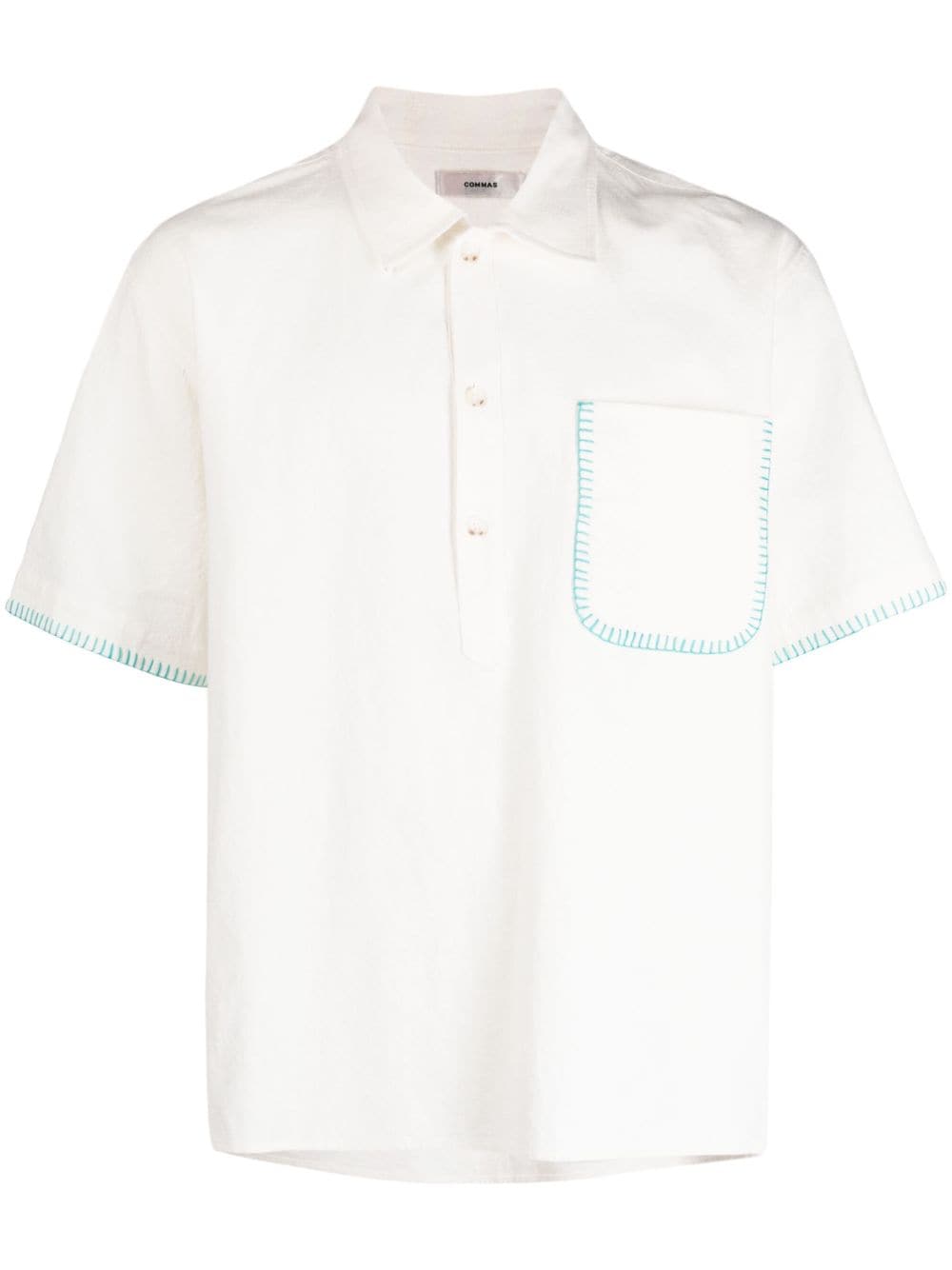 commas chemise à détails de surpiqûres - blanc