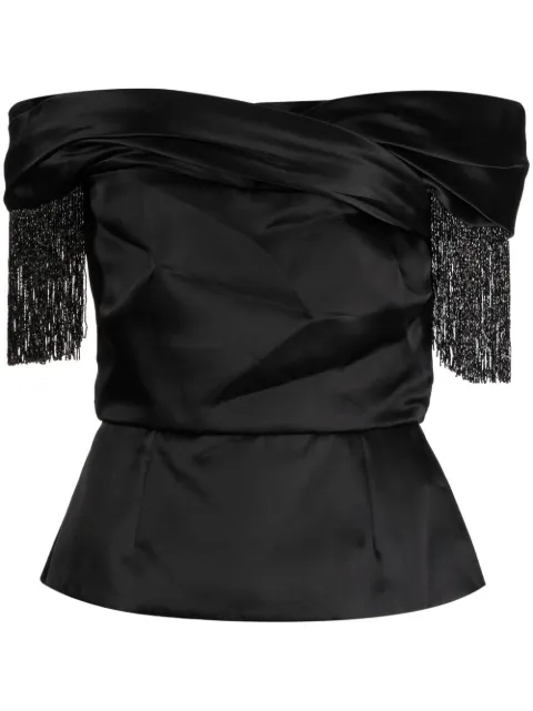 Marchesa organza off-shoulder top
