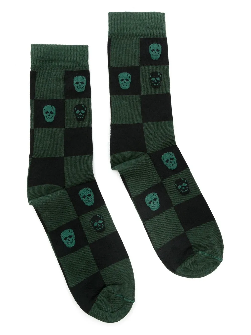 Herchcovitch; Alexandre Par de meias com intarsia xadrez | Verde | Image 1