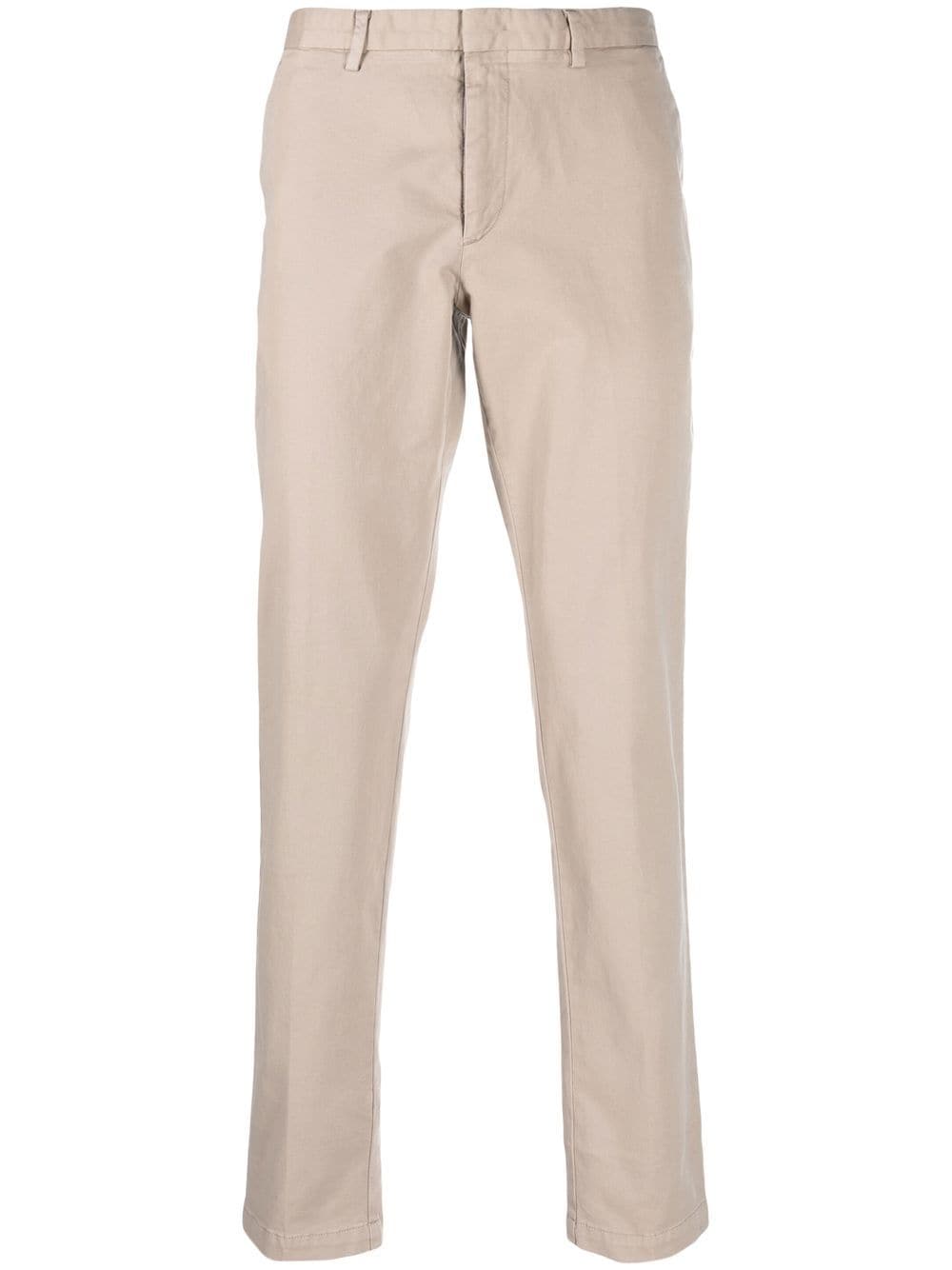 Hugo Boss Low-rise Chino Trousers In Nude