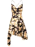 Nicholas floral-print silk dress - Black