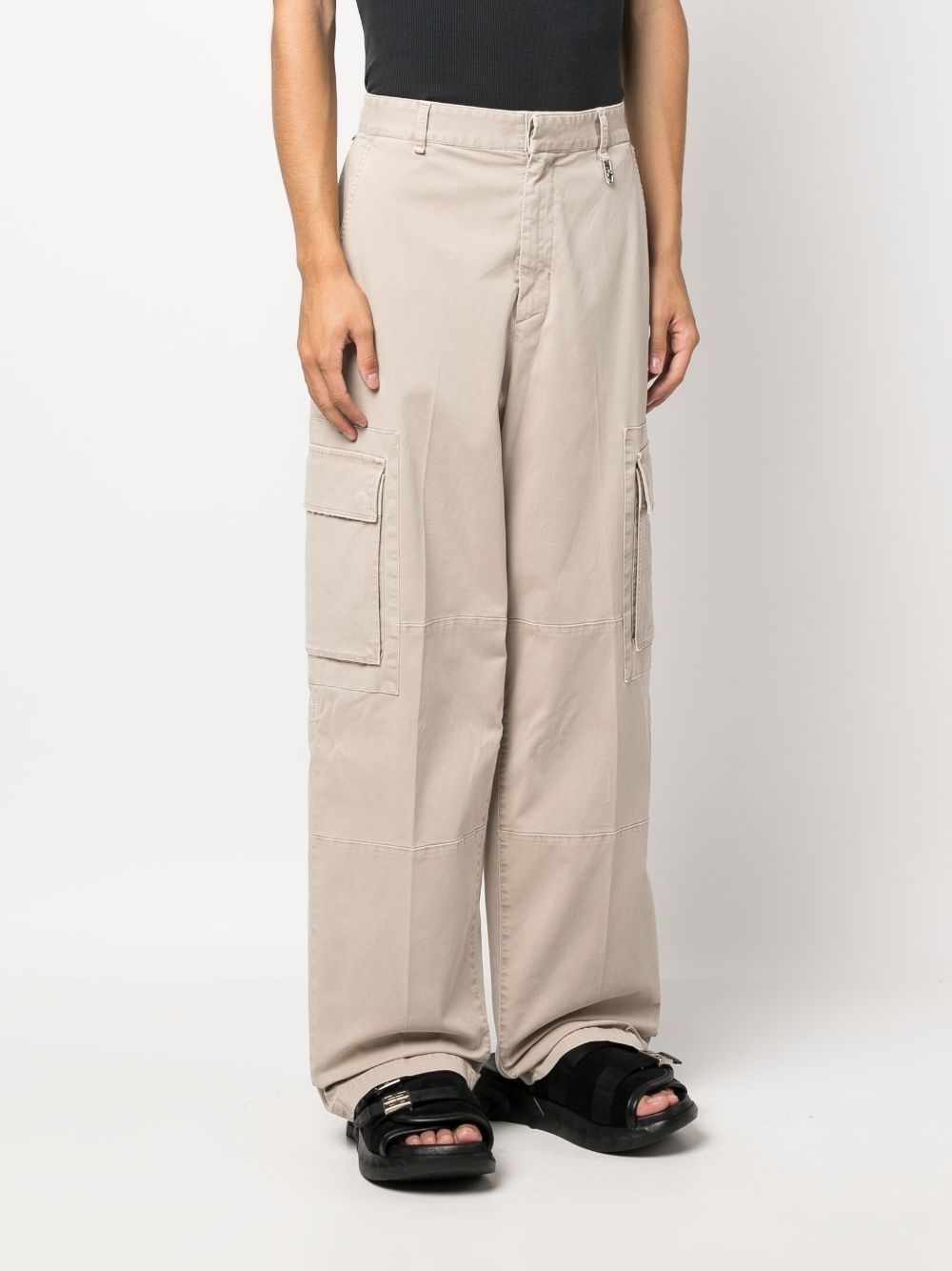 FENDI logo-patch wide-leg trousers