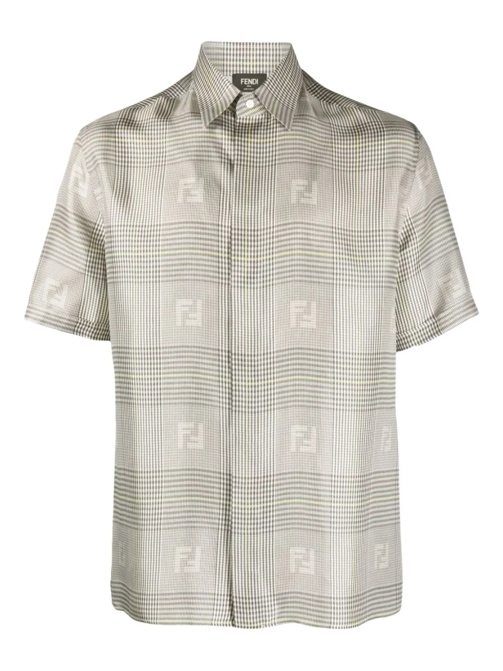 FENDI Seidenhemd mit Prince of Wales-Karo | Grau | Image 1