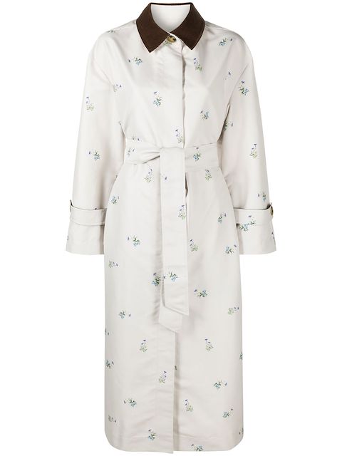 Sleeper Yason floral-print trench coat
