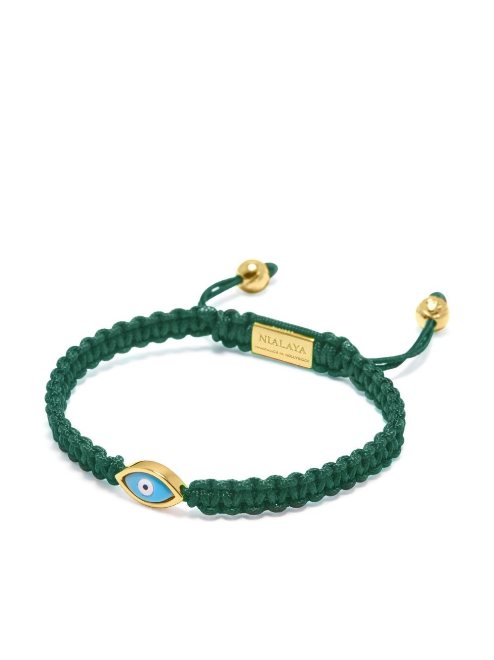 Nialaya Jewelry enamel evil-eye motif bracelet - Green