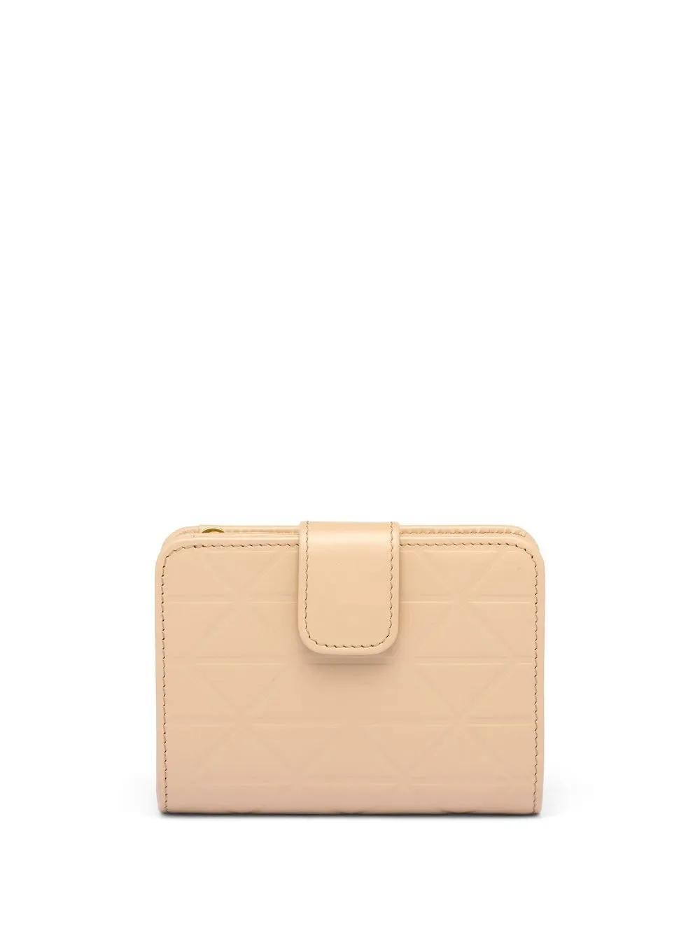 

Prada triangle-embossed logo-plaque wallet - Neutrals