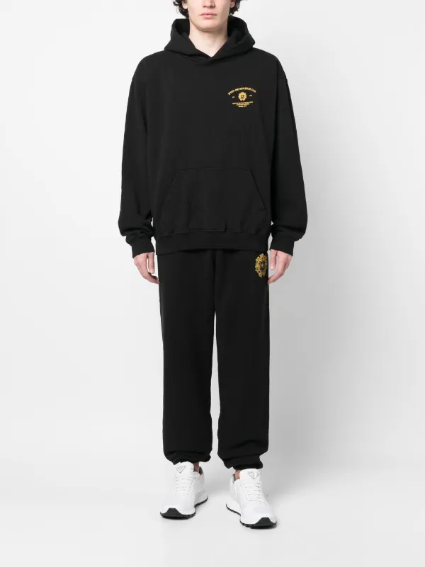 Sporty & Rich Logo Print Hoodie | Black | FARFETCH UK