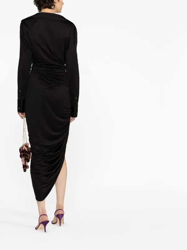 Alexander Wang Asymmetric V-neck Dress Black FARFETCH IN