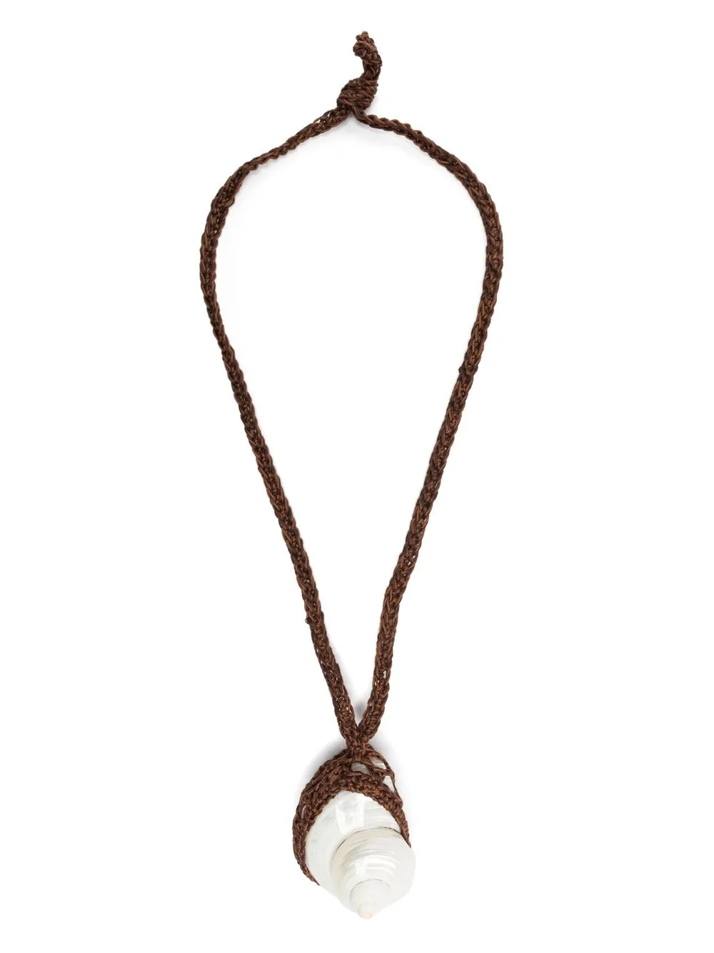 

Alanui croche-detail Big Shell necklace - Brown