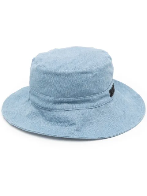 GANNI sombrero de mezclilla con parche del logo