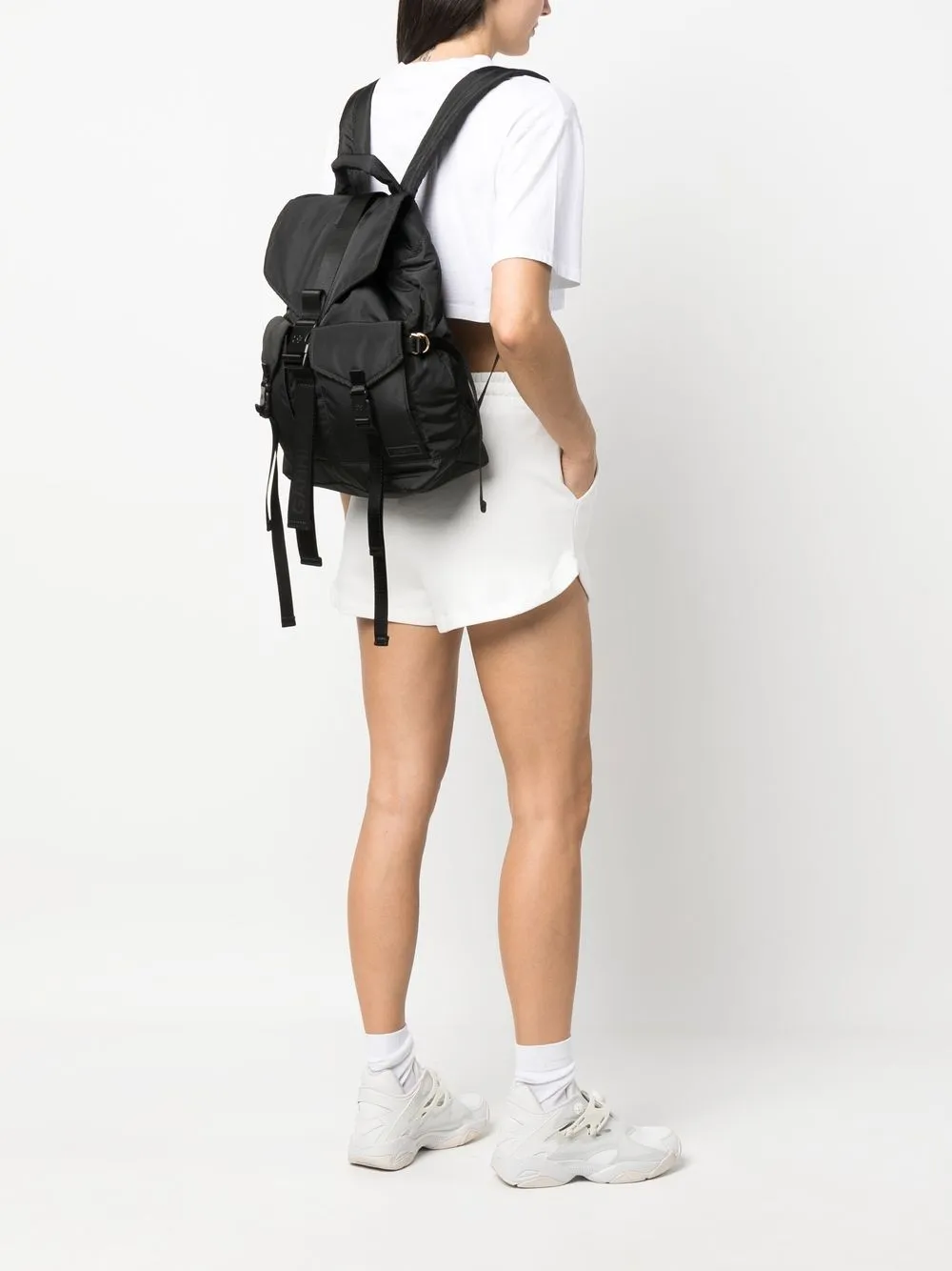 GANNI Tech multi-pocket Backpack | Black | FARFETCH display picture 2