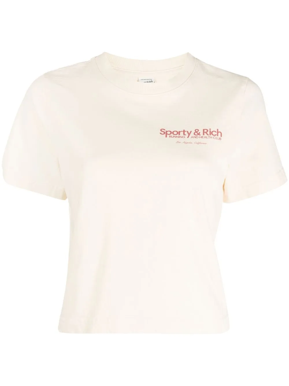 

Sporty & Rich logo-print cotton T-shirt - Neutrals