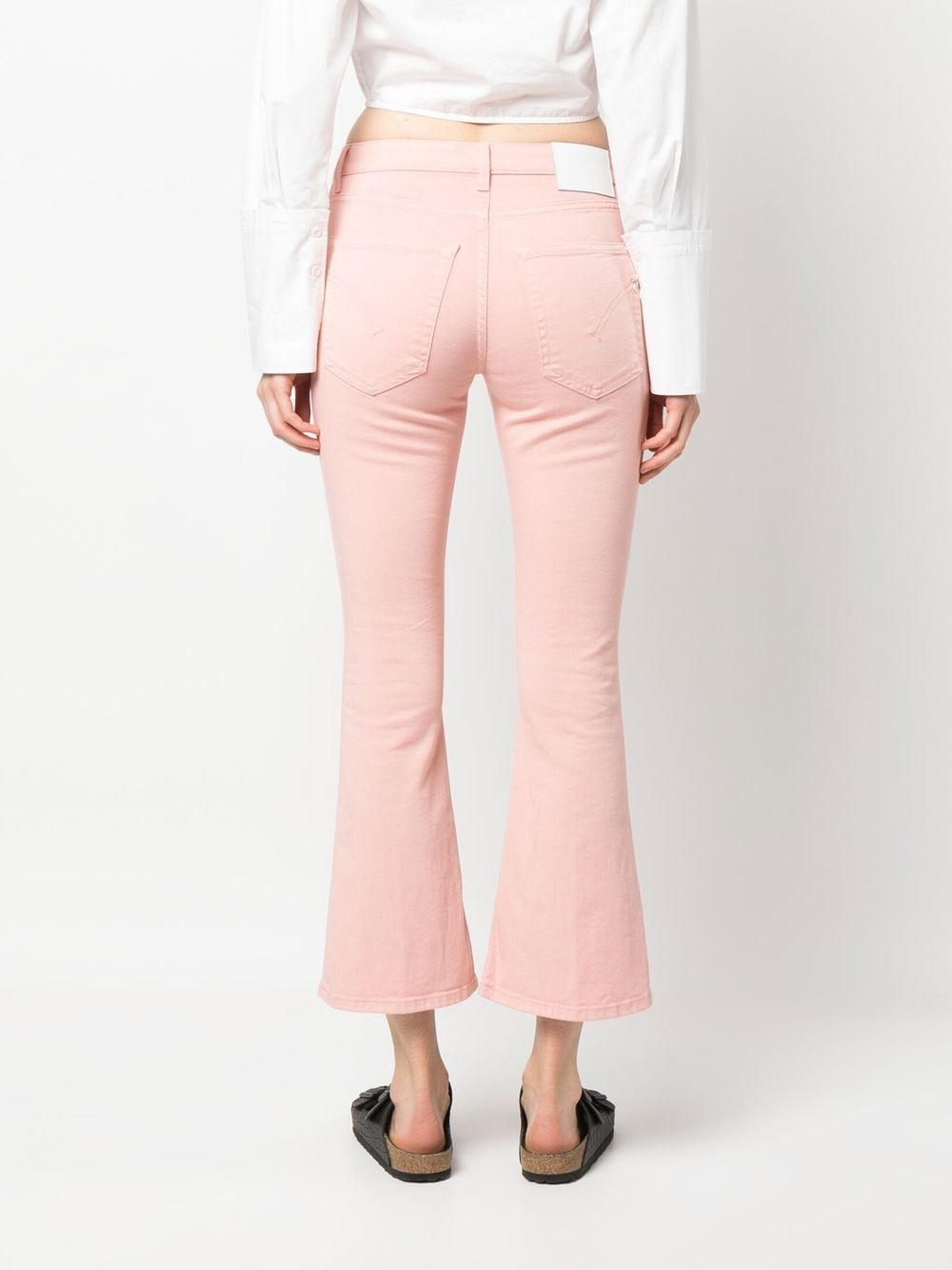 Shop Dondup Low-rise Flared Trousers In Rosa