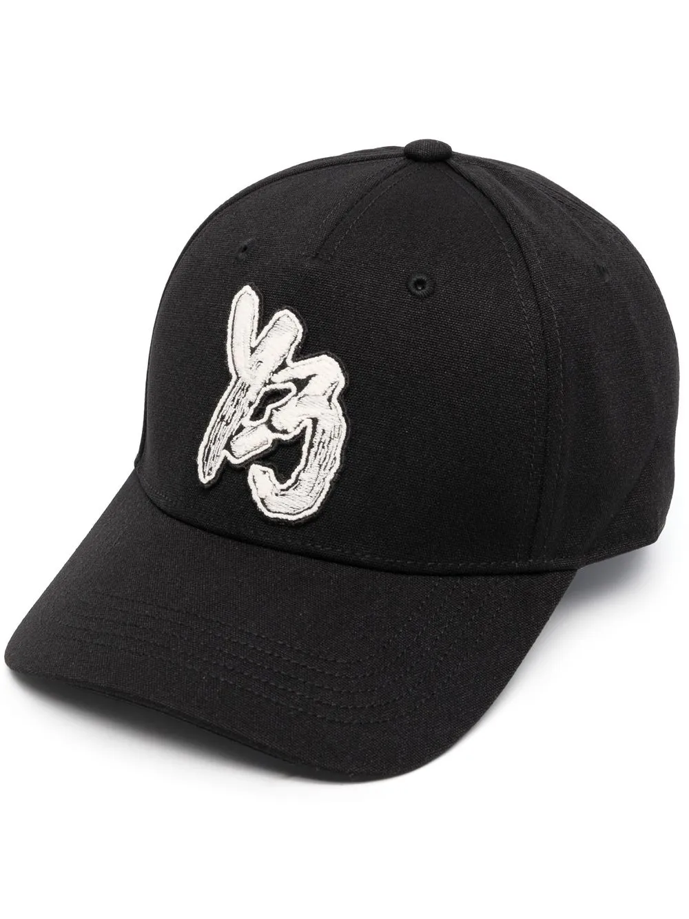 

Y-3 logo-patch cap - Black