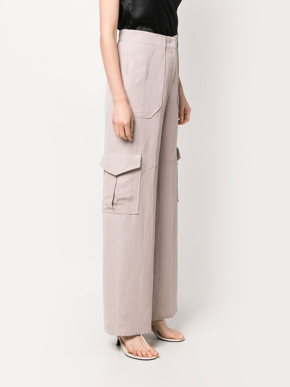 Shop Fabiana Filippi Wide-leg Cargo Trousers In Rosa