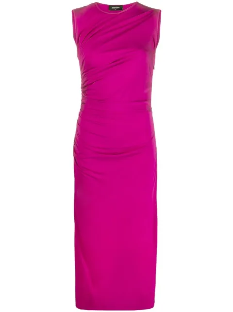 DSQUARED2 ruched sleeveless midi dress Women