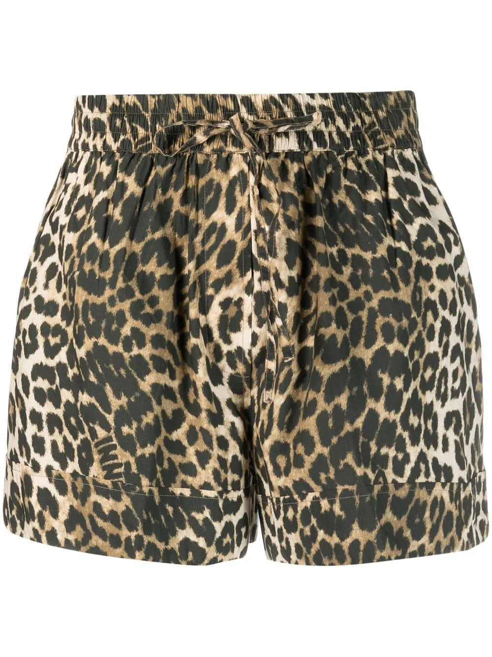 Ganni Leopard Mini Shorts In Maxi Leopard | ModeSens