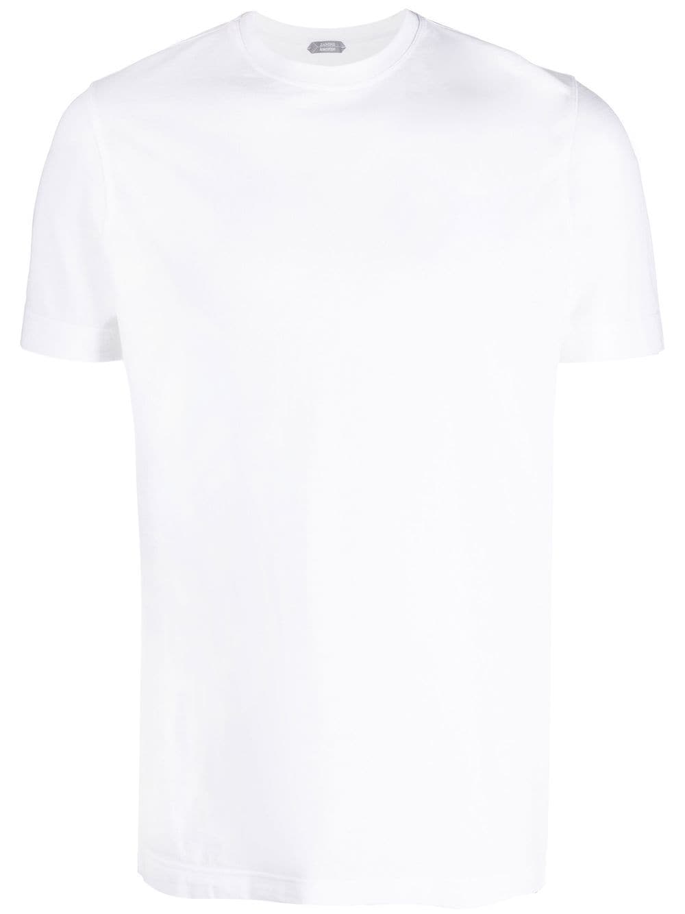 Zanone Plain Cotton T-shirt In Weiss