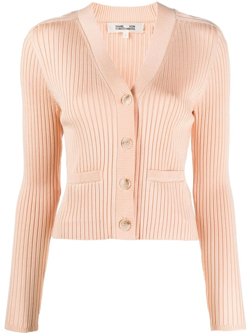 

DVF Diane von Furstenberg V-neck rib-knit cardigan - Neutrals