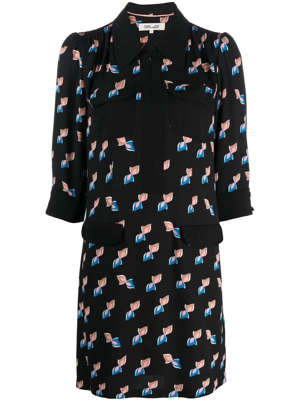 

DVF Diane von Furstenberg all-over graphic-print mini dress - Black