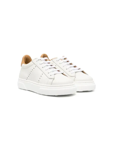 Eleventy Kids perforated leather trainers