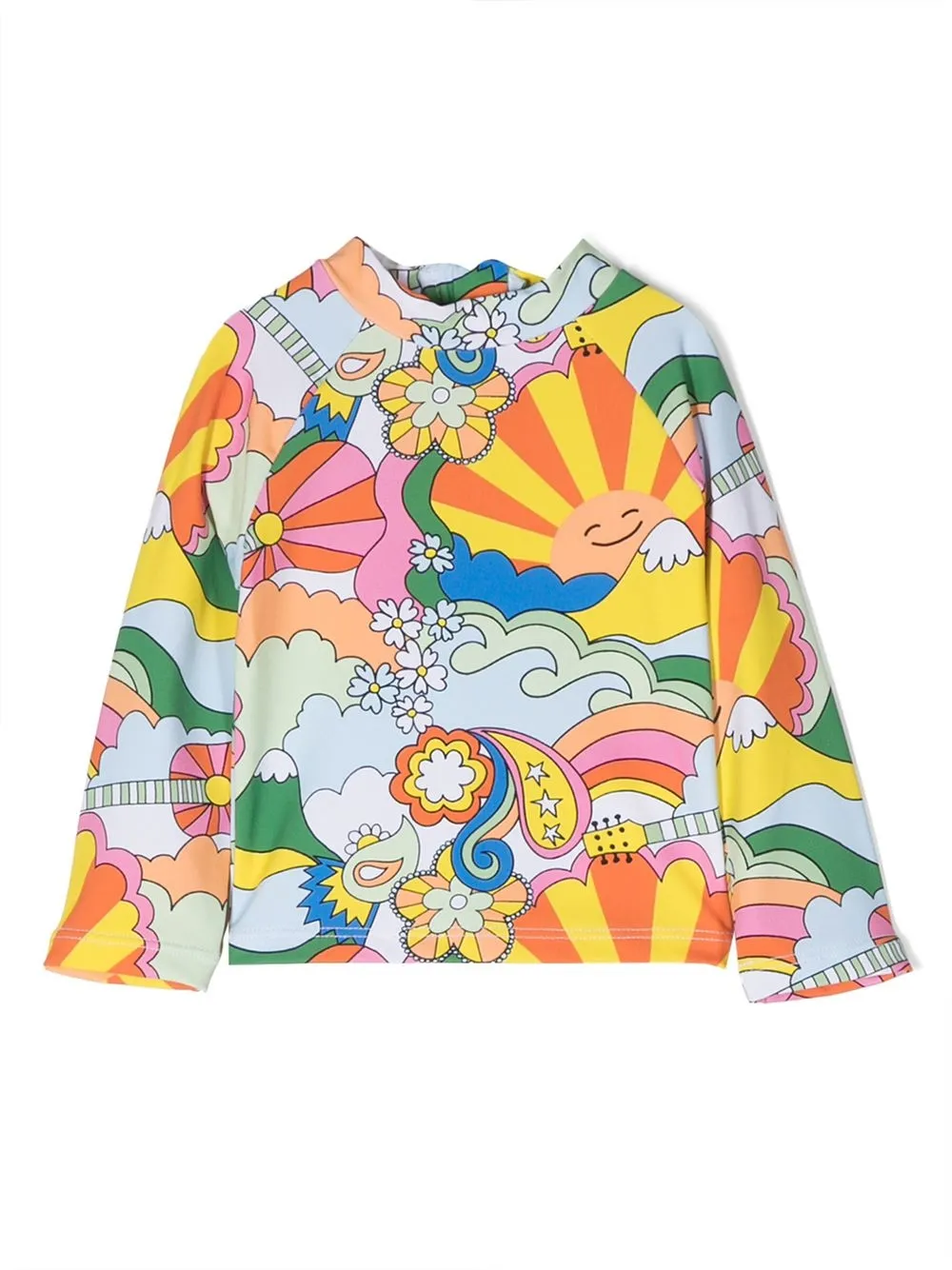 

Stella McCartney Kids illustration-style print UV swimwear - Amarillo